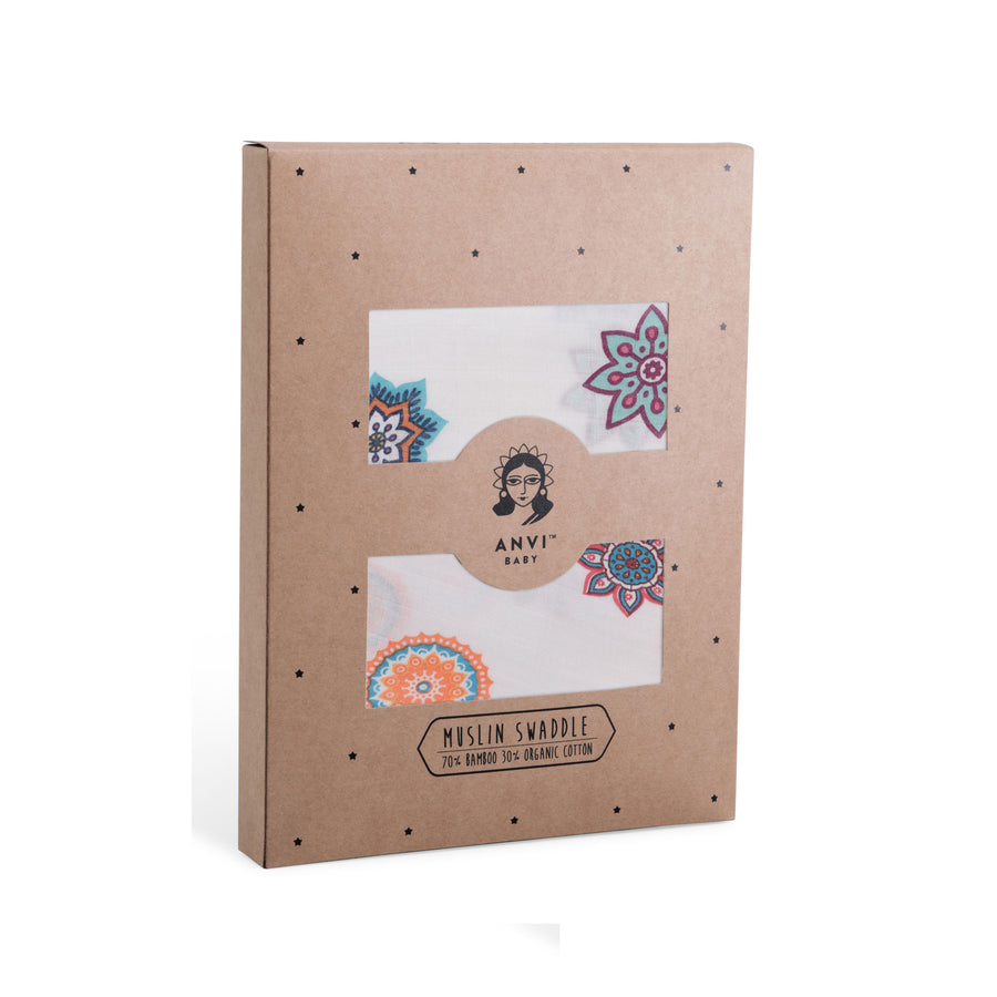 Organic Bamboo Muslin Swaddle  | Set of 2 | Aria & Ameya