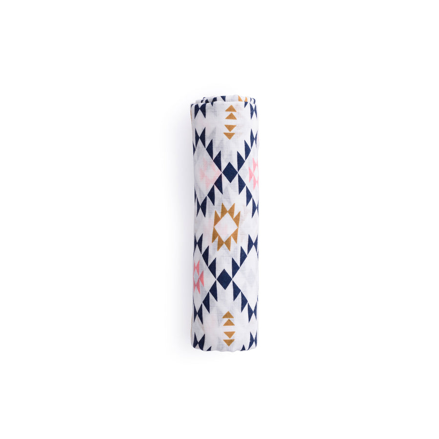 100% Organic Cotton Muslin Swaddle Wrap | Trippy Triangles