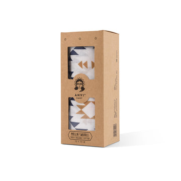 100% Organic Cotton Muslin Swaddle Wrap | Trippy Triangles