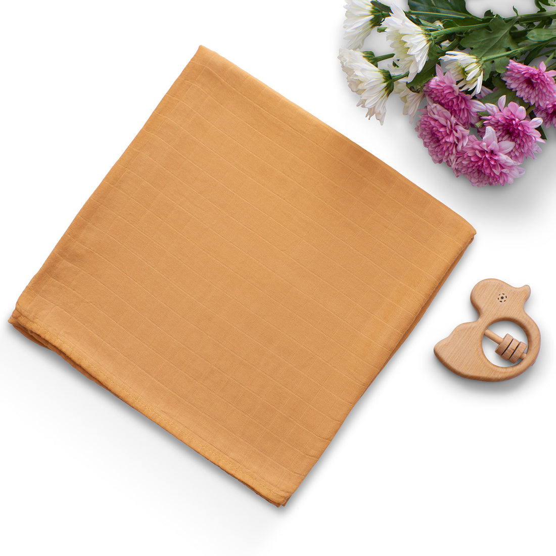 Organic Bamboo Muslin Swaddle  | Set of 2 | Smoky Sun