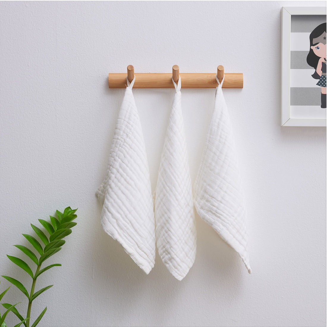 Baby Face Cloth | 100% Organic | Set of 3 | White Crow
