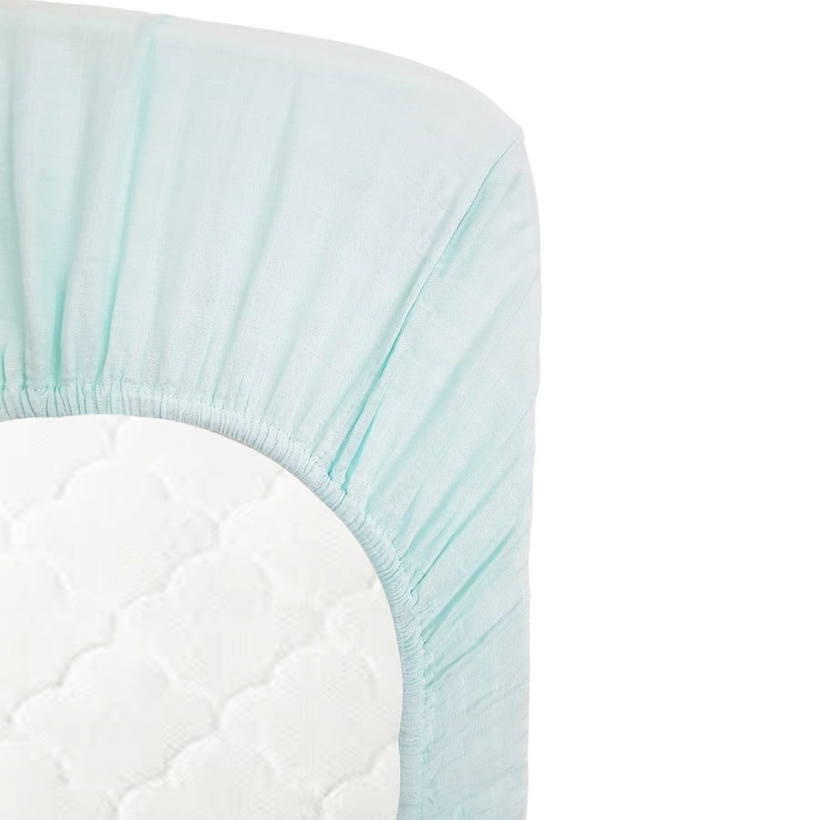 Organic Bamboo & Cotton Muslin Fitted Crib Sheets | Mint Condition